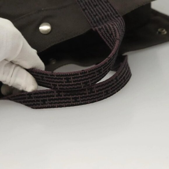 HERMES Her Line MM Hand Bag Canvas Gray Auth - Picture 5 of 15